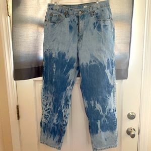 Vintage Levi 560 Jeans 12 regular, hand bleach tie dyed